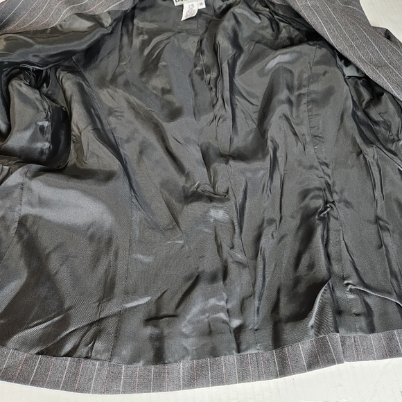 Barrie Pace Women Gray Pinstripe Jacket Size 16 Regular - Picture 8 of 10